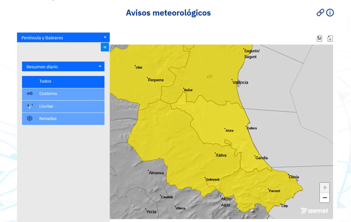 El domingo podría dar una mini tregua pero las lluvias seguirán en la Safor hasta el próximo miércoles