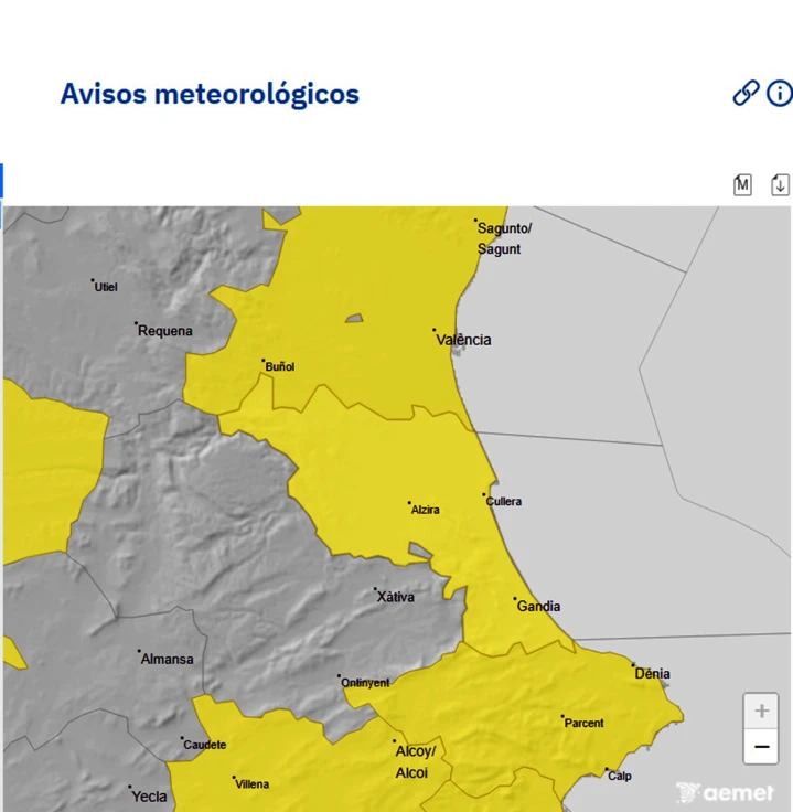 Riesgo bajo de tormentas hoy en la Safor con hasta 20 litros por metro cuadrado para que luzca el sol en la 'plantà' de las Fallas