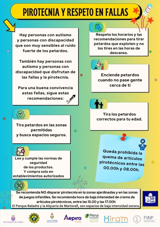 Gandia adapta las Fallas para personas con autismo y sensibilidad auditiva