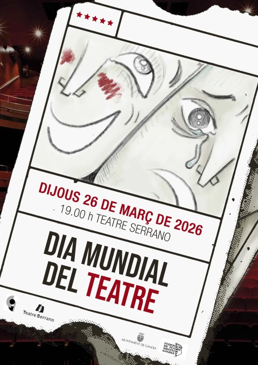 Gandia celebra el Día Mundial del Teatro el 26 de marzo con una jornada festiva y participativa en el Teatre Serrano