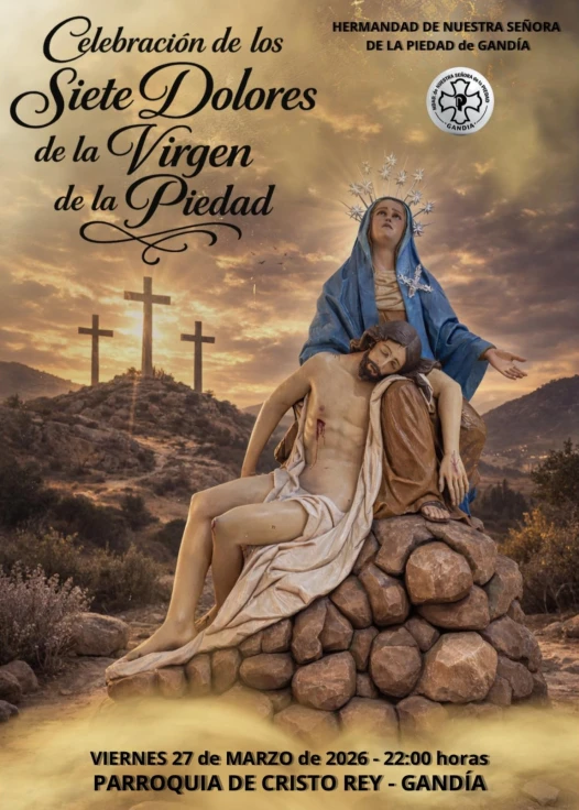 Gandia vive la celebración de los Siete Dolores de la Virgen de la Piedad y la procesión penitencial