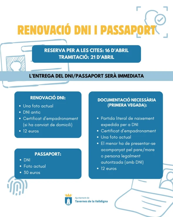 Tavernes de la Valldigna facilita a sus vecinos la renovación del DNI