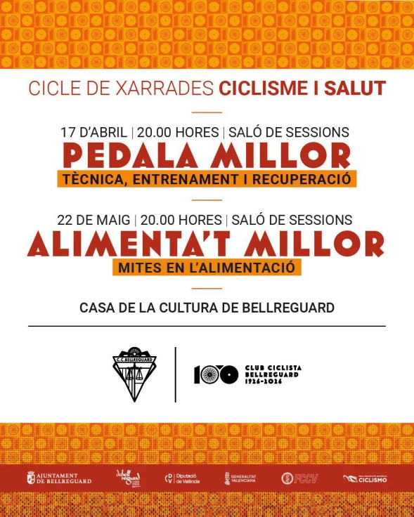 Bellreguard impulsa un ciclo de charlas sobre ciclismo y salud con motivo del centenario del Club Ciclismo Bellreguard