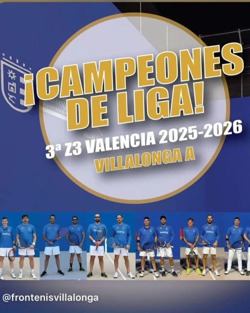 Villalonga felicita al equipo local de frontenis por proclamarse campeón de liga
