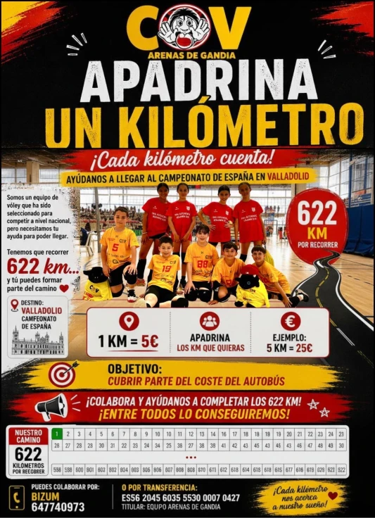 Arenas de Gandia y Vòley Playa Bellreguard impulsan iniciativas solidarias tras su doble clasificación nacional benjamín