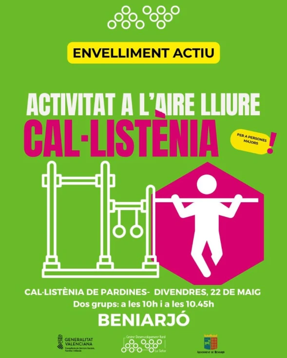 Beniarjó impulsa la actividad física para mayores con una jornada gratuita de calistenia