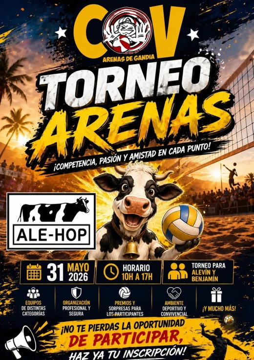 El CV Arenas de Gandia celebra su torneo de cierre de temporada de voley base en el CEIP Joan XXIII