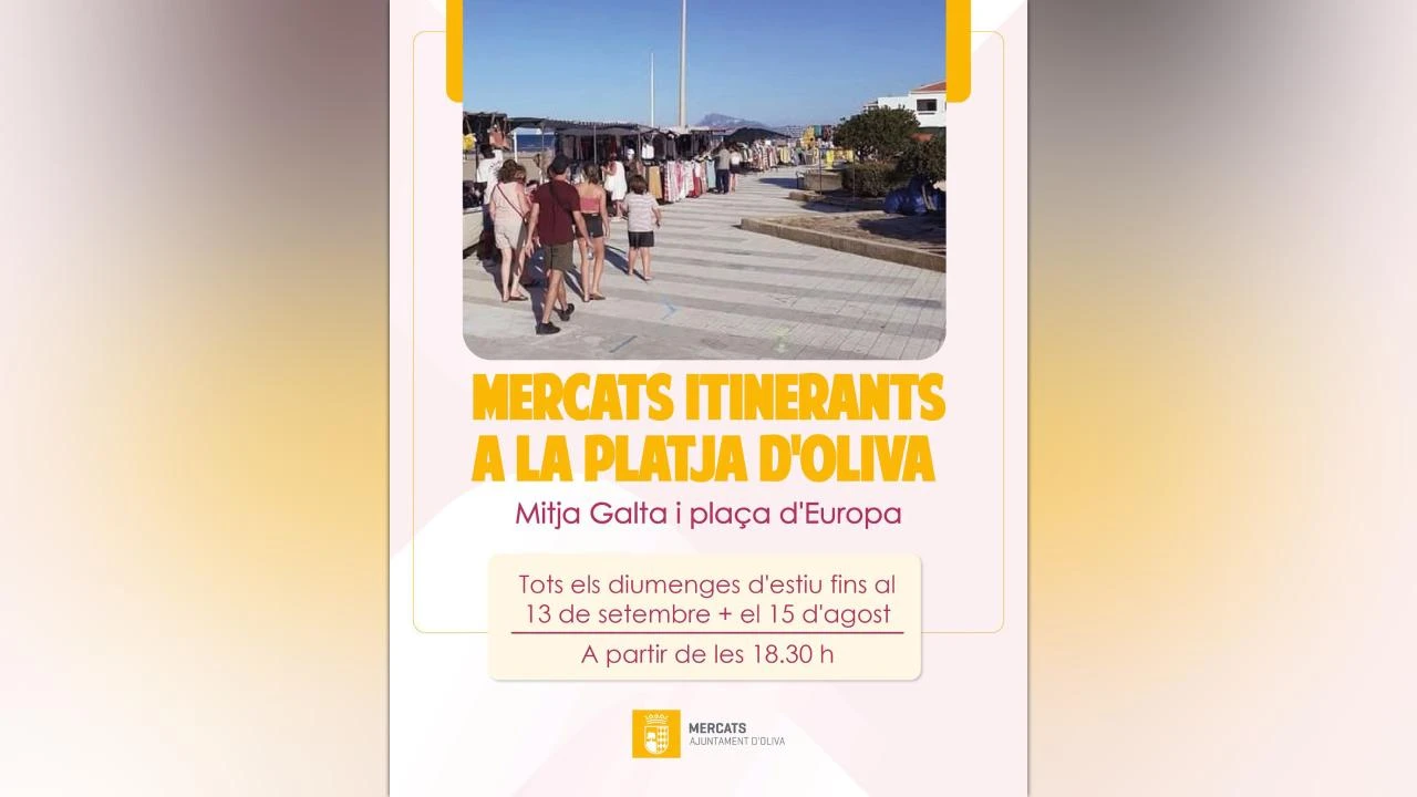 Oliva pone en marcha los mercados de la playa de los domingos
