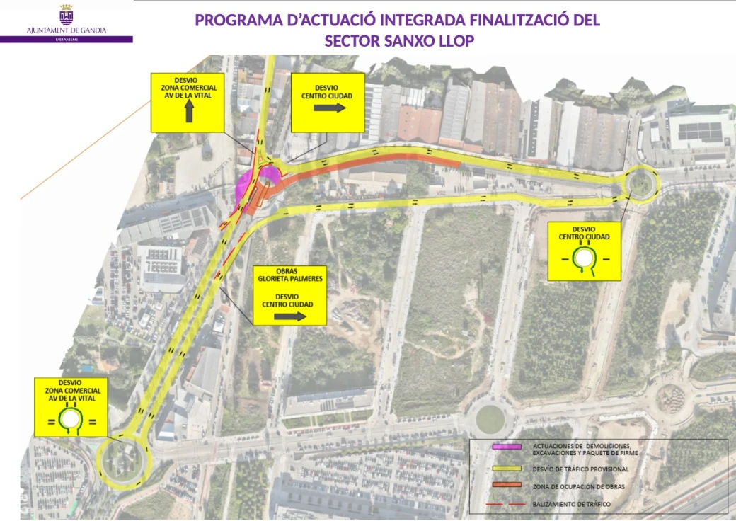 Gandia inicia el lunes la remodelación del acceso sur para mejorar la movilidad y agilizar la circulación
