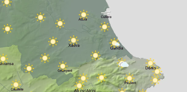 Viernes con máximas sobre los 32ºC en la Safor