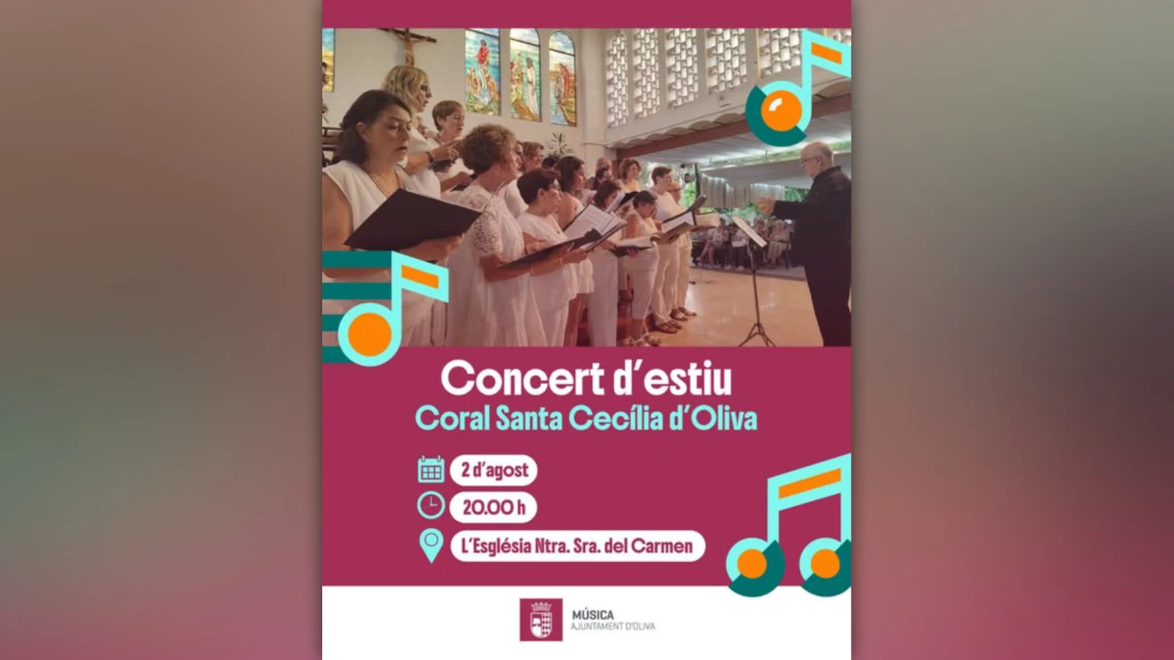 La Coral Santa Cecília de Oliva ofrece un concierto de música este domingo