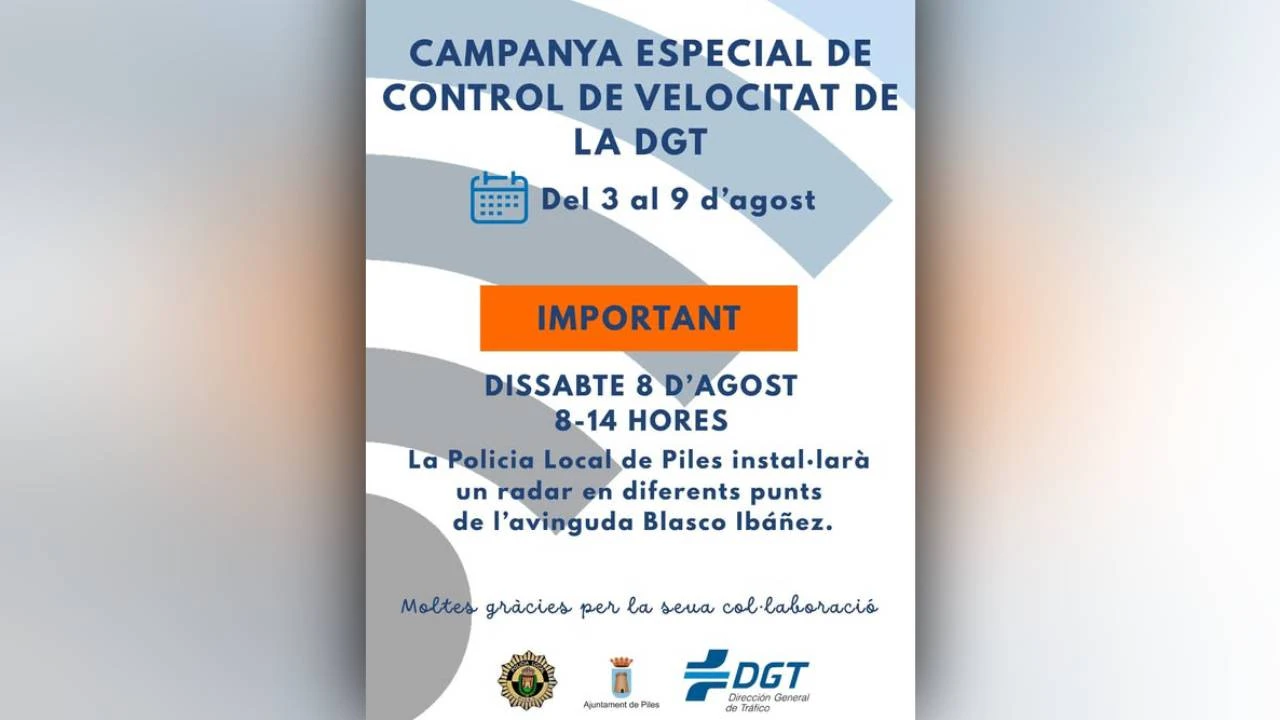 Piles instalará un radar en puntos de la avenida Blasco Ibáñez