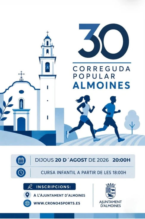 Abiertas las inscripciones para la XXX Correguda Popular de Almoines