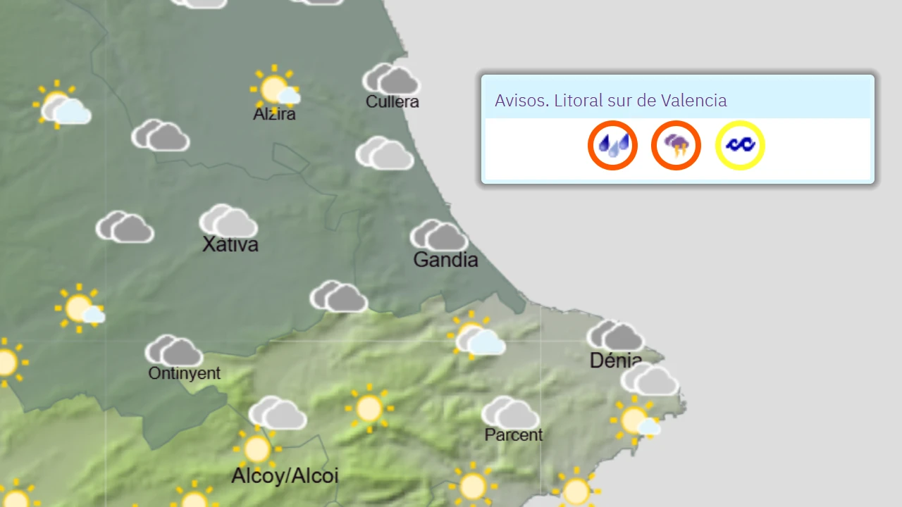 La AEMET activa el aviso naranja por chubascos y tormentas localmente fuertes