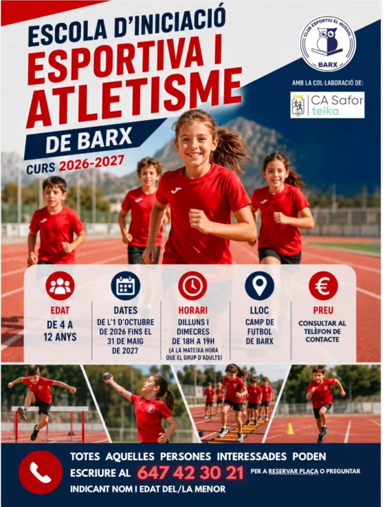 Barx impulsa una nueva escuela de iniciación deportiva y atletismo para niños y niñas
