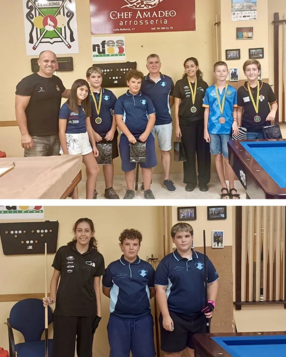 Villalonga reúne a las jóvenes promesas del billar en el 8.º Autonómico de Edad Escolar
