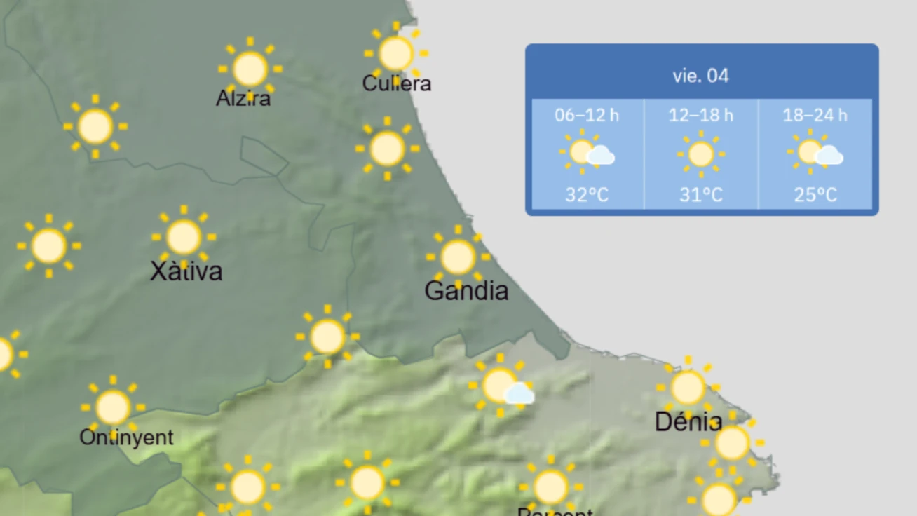 Viernes 4: Temperaturas máximas de 34ºC