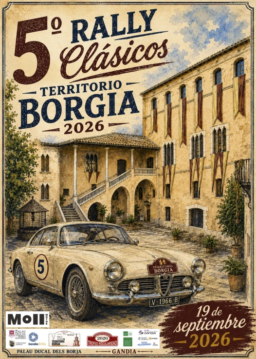 Un total de 36 vehículos históricos participarán mañana en la quinta edición del Rally Clásico Territorio Borgia de Gandia