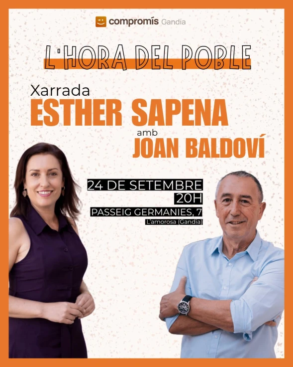 Joan Baldoví visitará Gandia para abordar la actualidad política