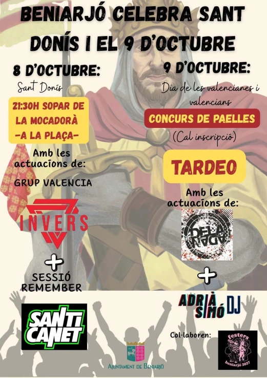 9 d'Octubre en Beniarjó: Programación completa de los actos