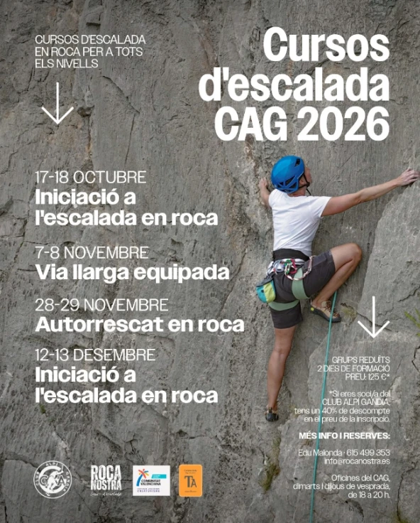 El Club Alpí Gandia abre las inscripciones para sus cursos de escalada