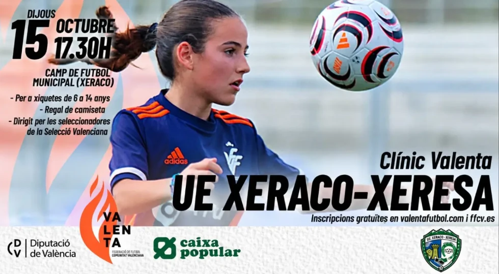 La UE Xeraco-Xeresa impulsa el fútbol femenino con un Clínic Valenta dirigido a niñas de 6 a 14 años