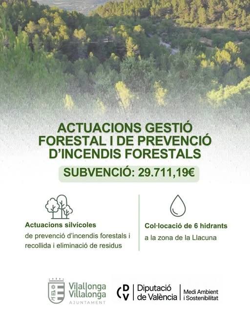 Villalonga culmina las obras de prevención de incendios forestales