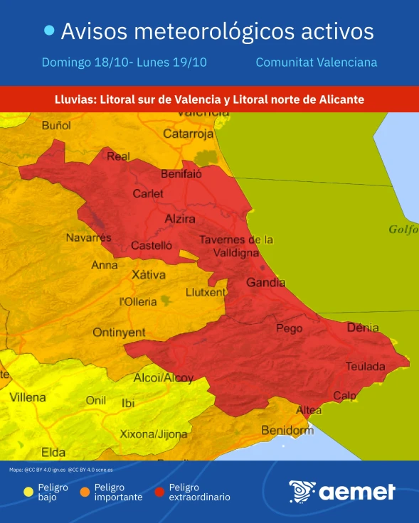 Nueva alerta roja en la comarca de la Safor