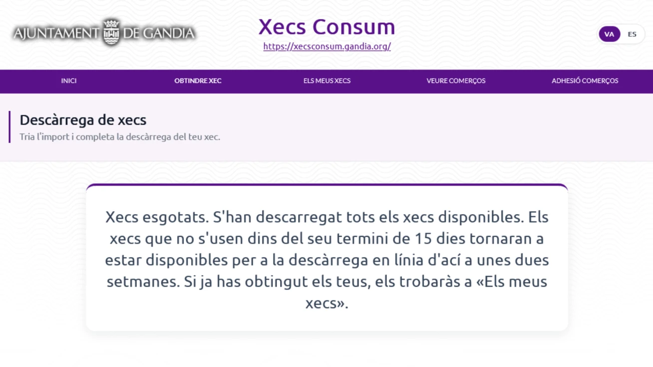 El Xec Consum se agota en apenas cinco horas
