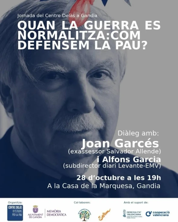 «Cuando la guerra se normaliza»: Gandia programa una jornada en defensa de la paz