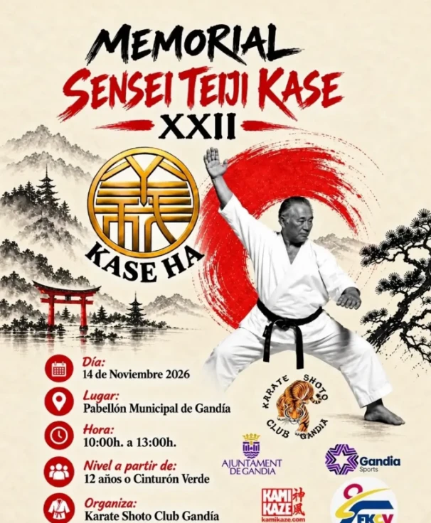 Gandia acogerá el XXII Memorial Sensei Teiji Kase el próximo 14 de noviembre