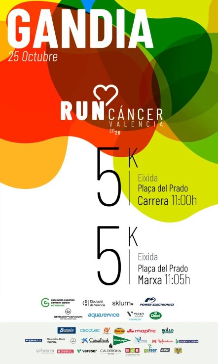 Gandia se teñirá mañana de solidaridad con una nueva edición de la RunCáncer