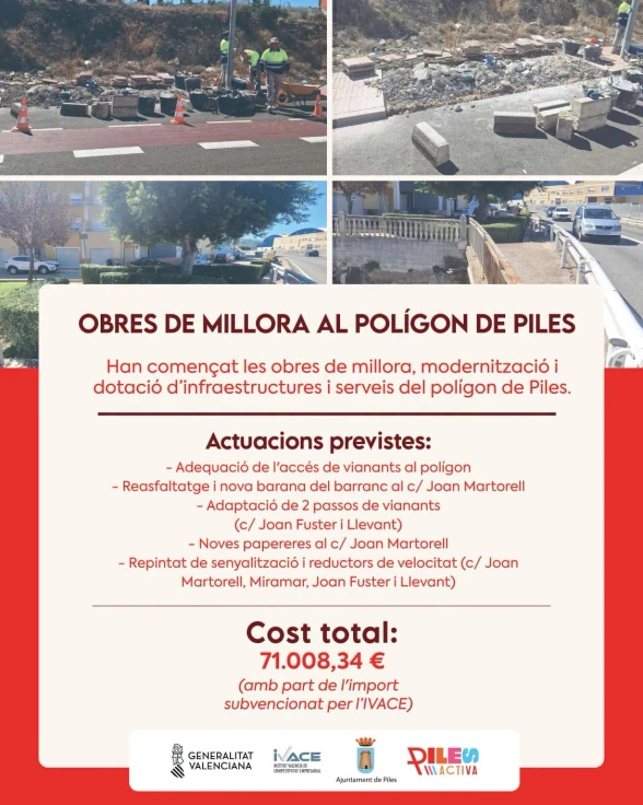 Piles inicia las obras de mejora y modernización de su polígono industrial