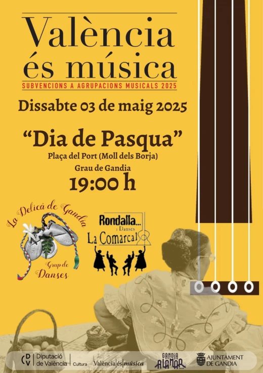 El Grup de Danses La Delicà y la Rondalla La Comarcal llevan mañana el folclore valenciano al Moll dels Borja