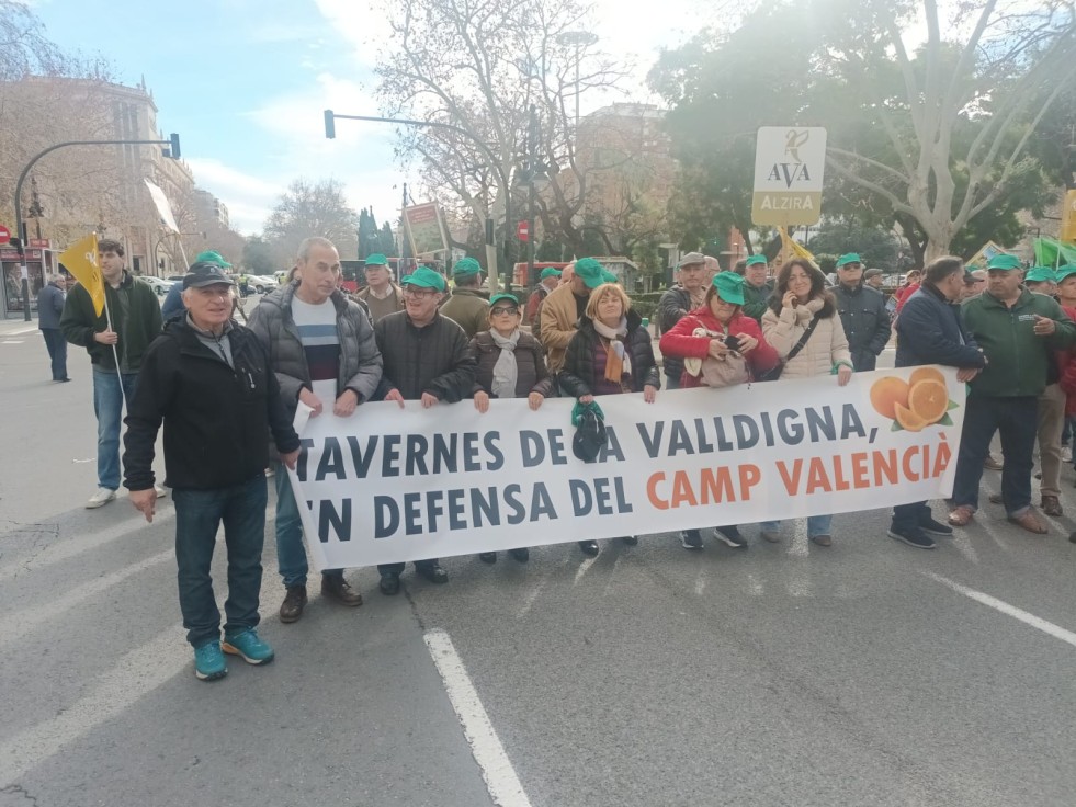 Los agricultores de la Safor se manifiestan en Valencia