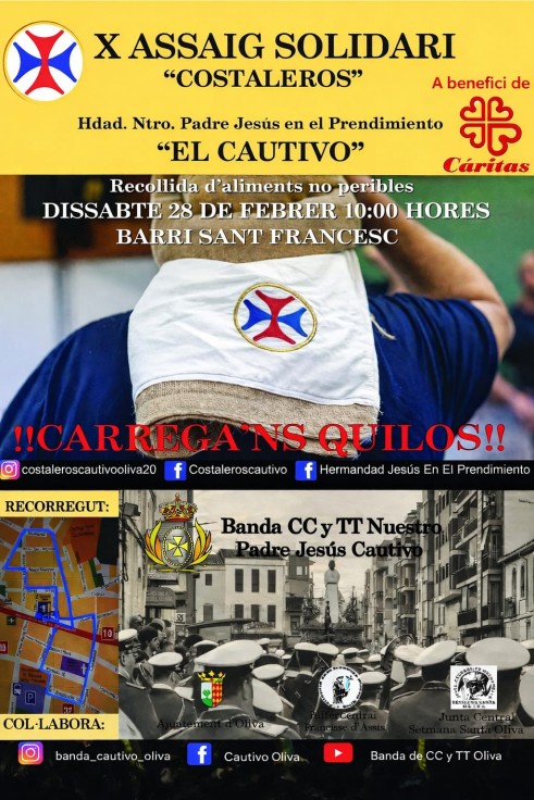 El Cautivo de Oliva organiza una acción solidaria