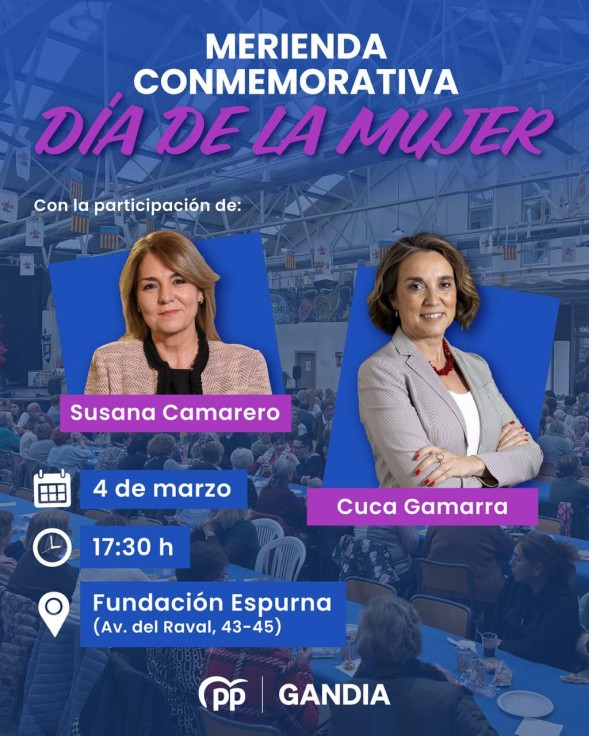 El PP de Gandia celebra con Cuca Gamarra y Susana Camarero el día de la Mujer