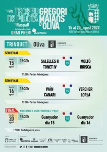 Vuelve el Trofeo Gregori Maians de Raspall a Oliva
