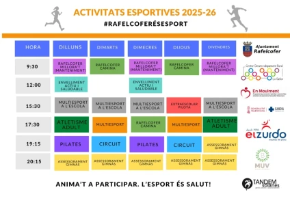 Rafelcofer abre las inscripciones para las actividades deportivas de la temporada 2025-26