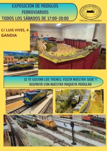 Todos los sábados en Gandia exposició de modulos de trenes