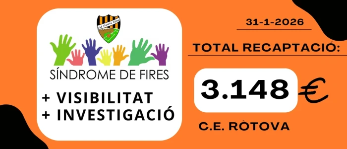 El CE Ròtova recauda 3.148 € para la Asociación Síndrome de FIRES