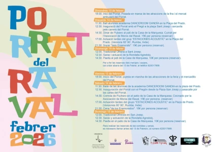 Porrat del Raval en Gandia: programa de actos del fin de semana