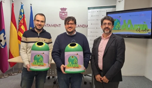 Ayuntamiento de Gandia, Ecovidrio y la Federación de Fallas fomentan el reciclaje de envases de vidrio durante las fiestas