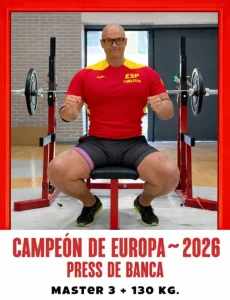 Carlos Garrido se corona campeón de Europa de powerlifting en Alicante