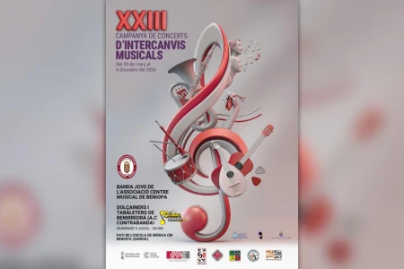 La Banda Jove de l'Associació Musical de Beniopa ofrecerá un doble concierto este domingo junto a la Colla de Dolçainers i Tabaleters de Benirredrà