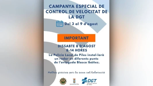 Piles instalará un radar en puntos de la avenida Blasco Ibáñez