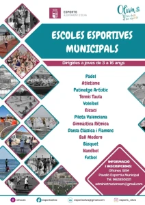 Oliva abre el 9 de septiembre las inscripciones para las Escuelas Deportivas Municipales