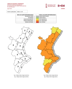 Nueva alerta naranja en la Safor por lluvias y amarilla por tronadas