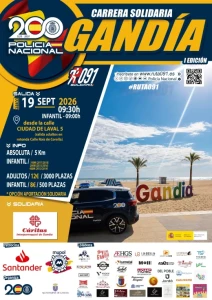 Gandia celebra mañana la I Carrera Solidaria Ruta 091 de la Policía Nacional