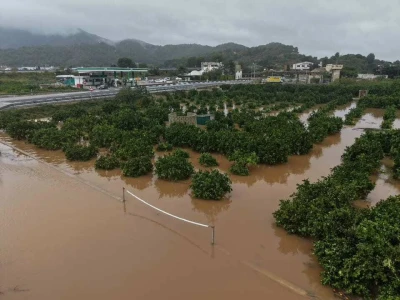 El desbordamiento del río Vaca afecta a varias zonas de Tavernes de la Valldigna